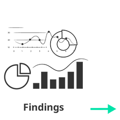 Visualization of analytical findings and insights