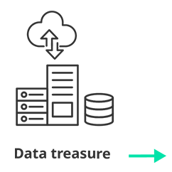 Data treasure visualization showing stored enterprise data